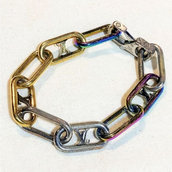 Louis Vuitton iridescent rainbow chain ⛓️ link bracelet - Picture 2 of 11